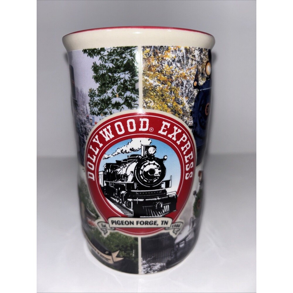 Dollywood Express Train Coffee Tea Mug Cup 3D Embossed 5.5" New, Rare
